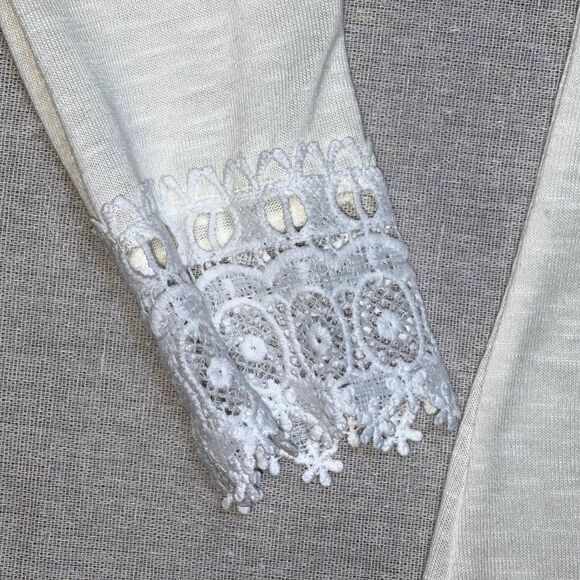 Studio Works | Petite Cream Lace Trimmed Cardigan | PL - Picture 3 of 7